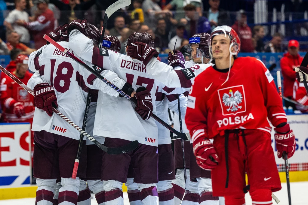 Kadr z meczu Łotwa - Polska Kadr z meczu Łotwa - Polska