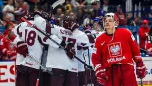 Kadr z meczu Łotwa - Polska