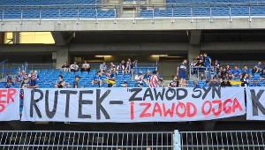 Kibice Lecha na meczu z Koroną Kielce