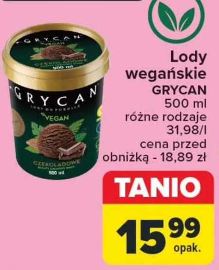 Grycan Vegan Lody czekoladowe 500 ml
