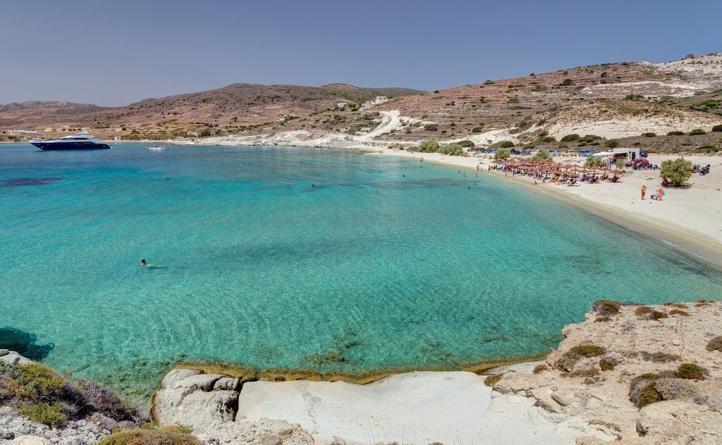 Plaża Prassa na wyspie Kimolos w Grecji