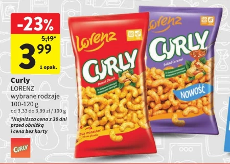 Lorenz Curly Jumbos Chrupki kukurydziane ze świeżo zmielonymi orzeszkami ziemnymi 100 g