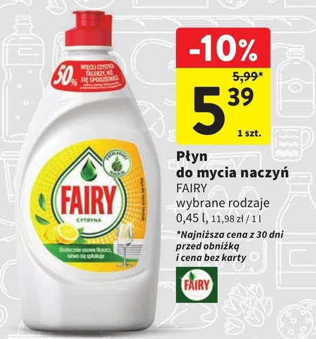 Fairy Cytryna Płyn do mycia naczyń 450 ML