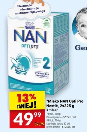 NAN OPTIPRO 4 Produkt na bazie mleka dla małych dzieci 650 g (2 x 325 g) niska cena