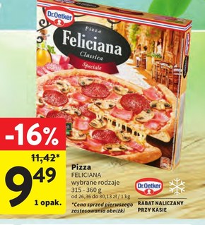 Dr. Oetker Feliciana Classica Pizza Prosciutto e Pesto 360 g niska cena