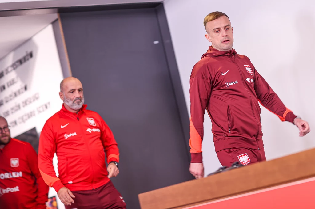Kamil Grosicki i selekcjoner Michał Probierz Kamil Grosicki i selekcjoner Michał Probierz