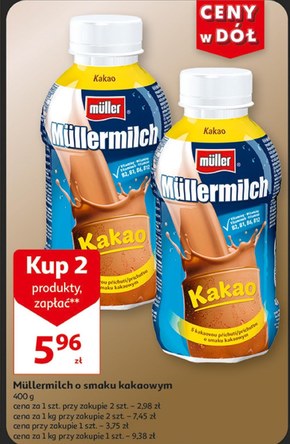 Müller Müllermilch Napój mleczny o smaku kakaowym 400 g niska cena