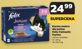 Felix Fantastic Junior Karma dla kociąt wybór smaków w galaretce 1,02 kg (12 x 85 g) niska cena