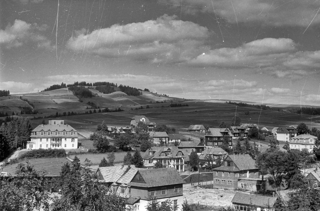 Powojenna panorama Rabki Zdroju