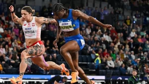 Ewa Swoboda podczas zawodów lekkoatletycznych