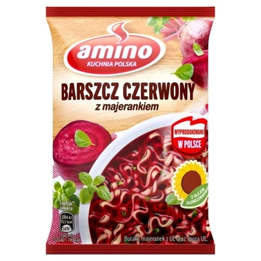 Amino Zupa błyskawiczna barszcz czerwony z majerankiem 66 g - 0