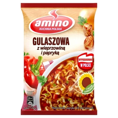 Amino Zupa błyskawiczna gulaszowa z wieprzowiną i papryką 59 g - 0