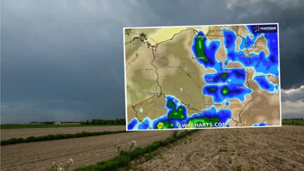 Poniedziałek będzie pochmurny i burzowy w większości kraju. Miejscami suma opadów sięgnie nawet 45 mm. Podczas burz trzeba też uważać na gradobicie i silny wiatr