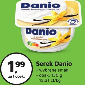Danio Serek homogenizowany o smaku waniliowym 130 g niska cena