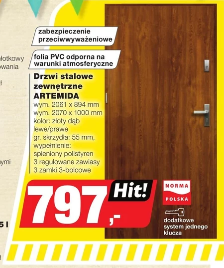 Drzwi zewnętrzne Folia