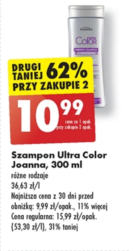 Joanna Ultra Color Srebrny szampon srebrne popielate odcienie blond 300 ml