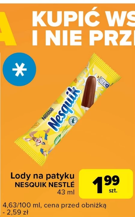Nesquik Lody kakaowe i waniliowe 43 ml