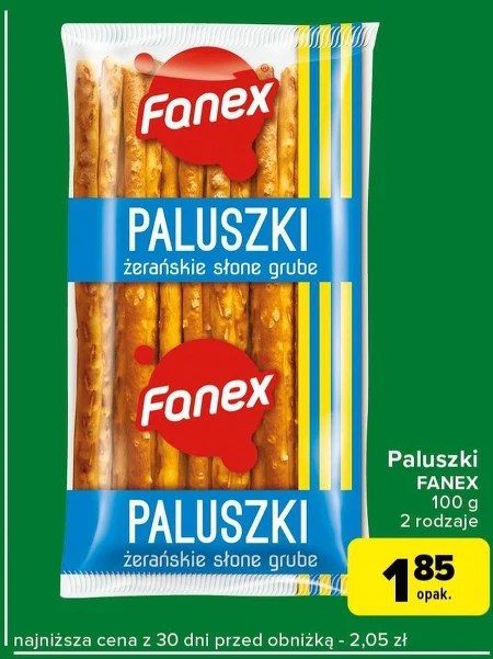 Fanex Paluszki żerańskie słone grube 100 g