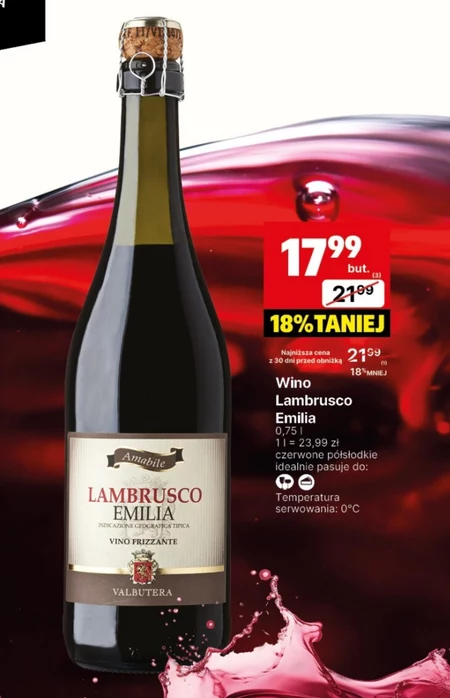 Wino półsłodkie Lambrusco