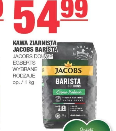 Jacobs Barista Crema Italiano Kawa ziarnista palona 1000 g