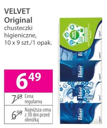 Velvet Original Chusteczki higieniczne 10 x 10 sztuk