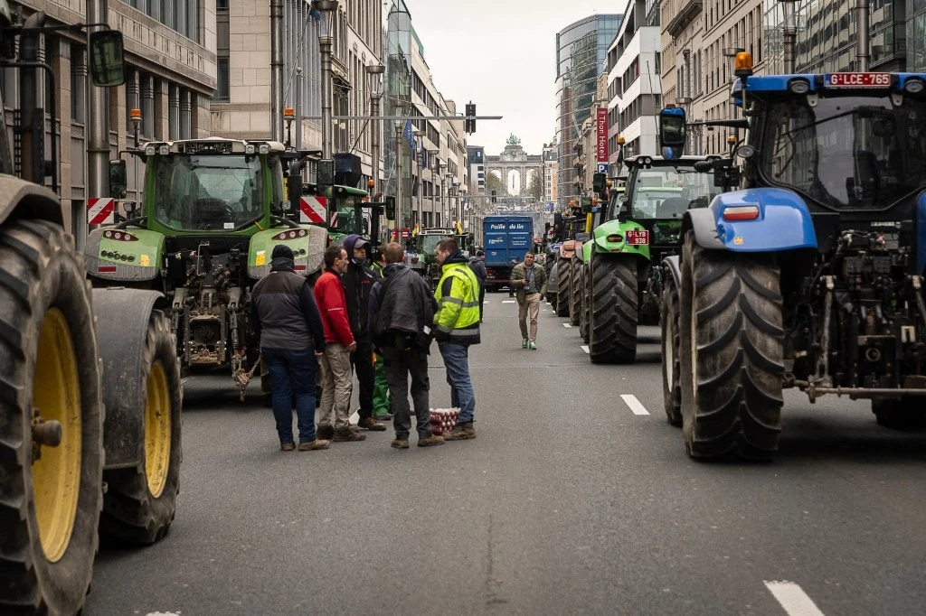 Protest rolników w Brukseli, zdj. z marca 2024 roku Protest rolników w Brukseli, zdj. z marca 2024 roku