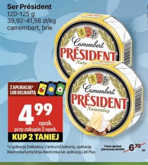 Président Ser Camembert aromatyczny 120 g niska cena