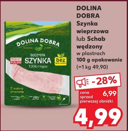 Dolina Dobra Soczysta szynka 100 % mięsa 100 g