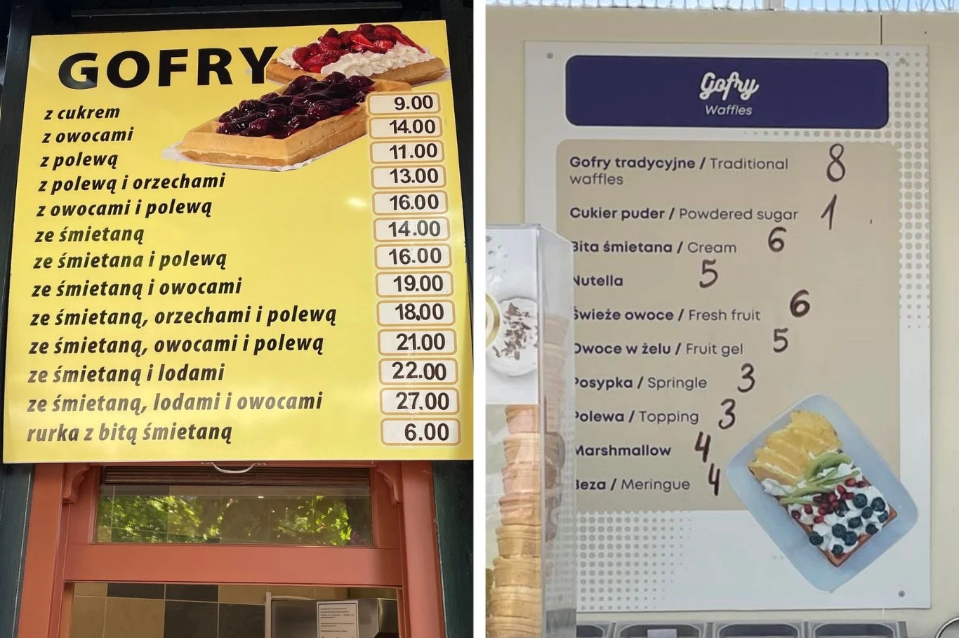 Ceny gofrów nad polskim morzem w Sopocie