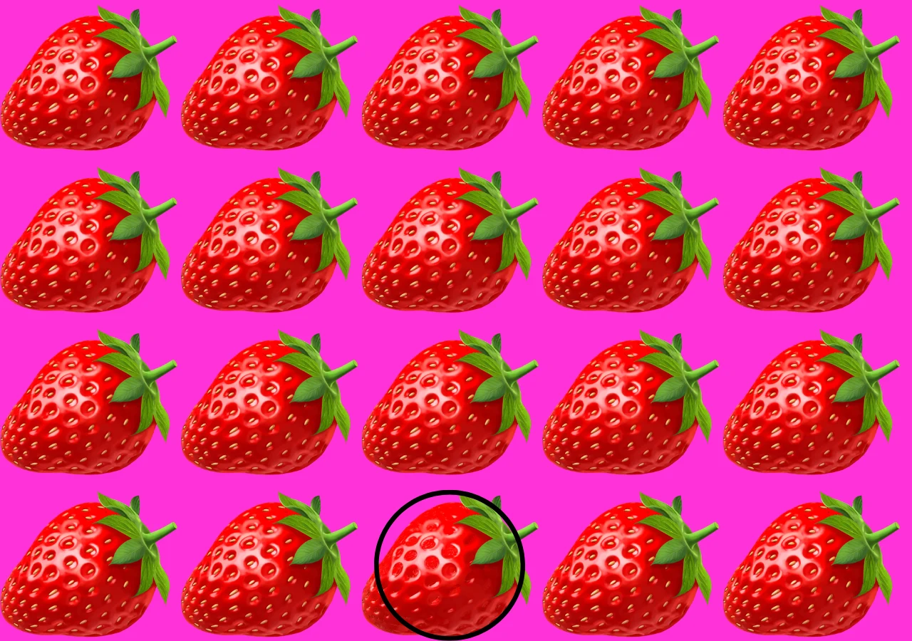Test na spostrzegawczość. Truskawki. Rozwiązanie zagadki Test na spostrzegawczość. Truskawki. Rozwiązanie zagadki