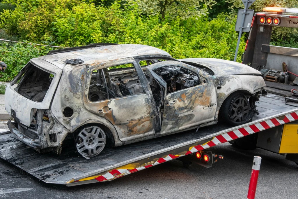 Eksplozja auta w Zielonej Górze Eksplozja auta w Zielonej Górze