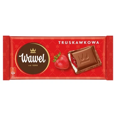 Wawel Czekolada mleczna nadziewana truskawkowa 90 g - 0