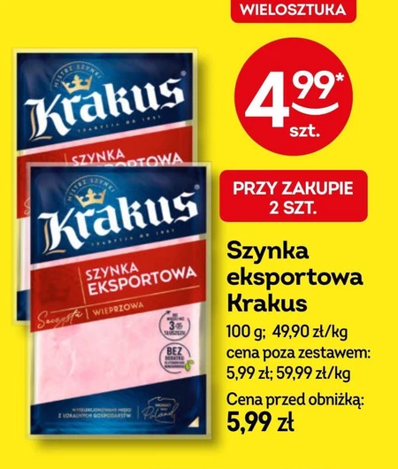 Krakus Szynka eksportowa wieprzowa 100 g