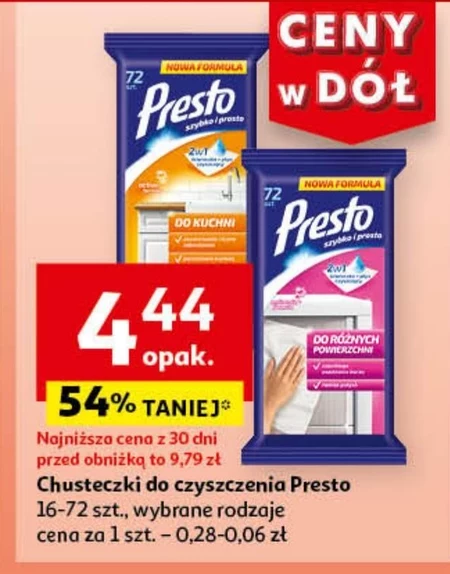 Chusteczki do czyszczenia Presto