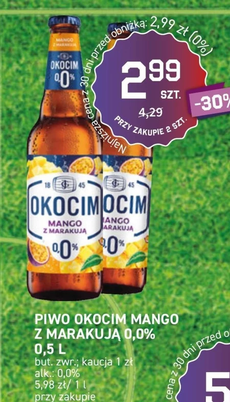 Okocim Mix piwa bezalkoholowego z lemoniadą mango z marakują 500 ml