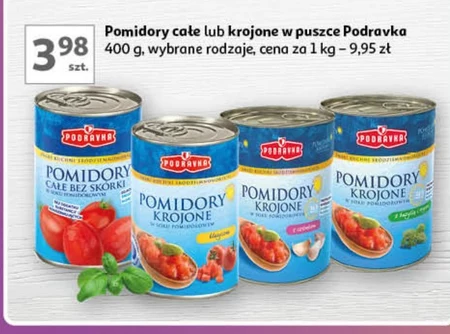 Podravka Pomidory krojone w soku pomidorowym z czosnkiem 400 g