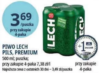 Lech Premium Piwo jasne 2 l (4 x 0,5 l)