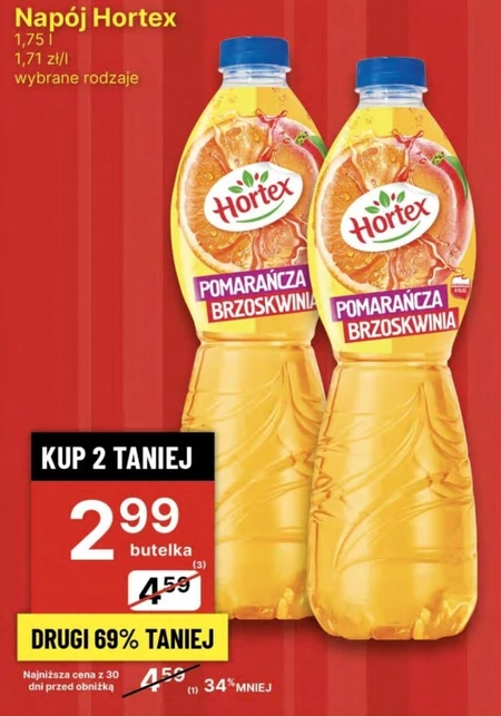 Hortex Napój pomarańcza brzoskwinia 1,75 l