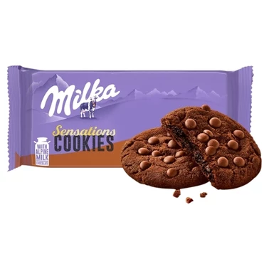 Milka Sensations Cookies Ciastka kakaowe z miękkim środkiem i kawałkami czekolady mlecznej 156 g - 0
