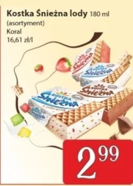 Koral Kostka Śnieżna Lody o smaku śmietankowym 180 ml