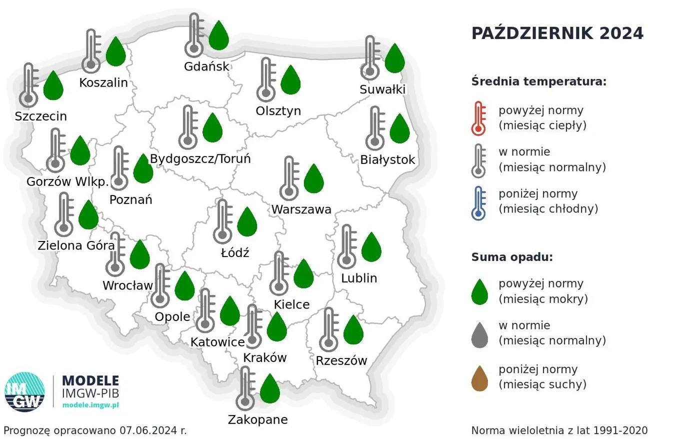 Październik zapowiada się na typowy pod względem temperatur. Wiele wskazuje jednak na to, że deszczu będzie w tym czasie więcej niż zazwyczaj Październik zapowiada się na typowy pod względem temperatur. Wiele wskazuje jednak na to, że deszczu będzie w tym czasie więcej niż zazwyczaj