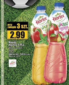 Hortex Napój jabłko rabarbar 1,75 l niska cena