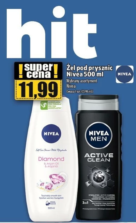 NIVEA MEN Active Clean Żel pod prysznic 500 ml