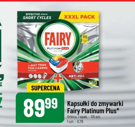 Fairy Platinum Plus Cytryna Tabletki do zmywarki All In One, 115 tabletek