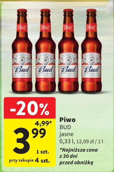 Bud Piwo jasne 330 ml
