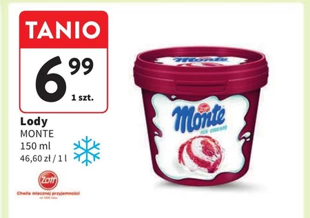 Zott Monte Lody śmietankowe i lody czekoladowo-orzechowe 150 ml