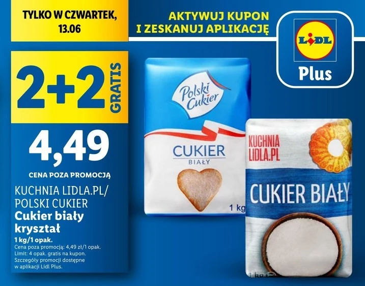 Cukier 2 + 2 gratis w Lidlu! 