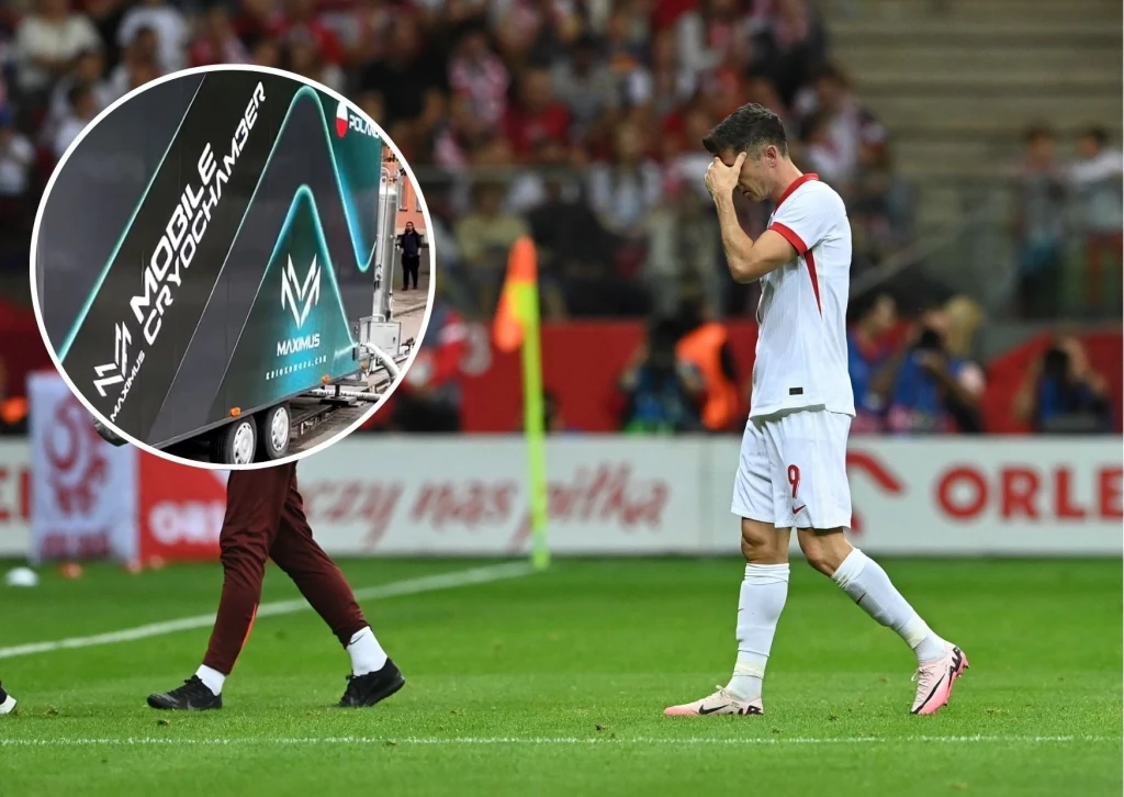 Robert Lewandowski opuszczający boisko z kontuzją Robert Lewandowski opuszczający boisko z kontuzją