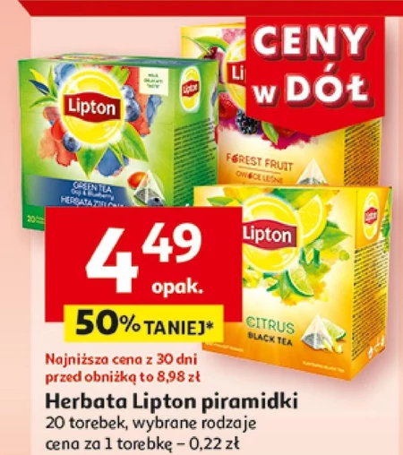 Lipton Herbata czarna aromatyzowana cytryna 34 g (20 torebek)