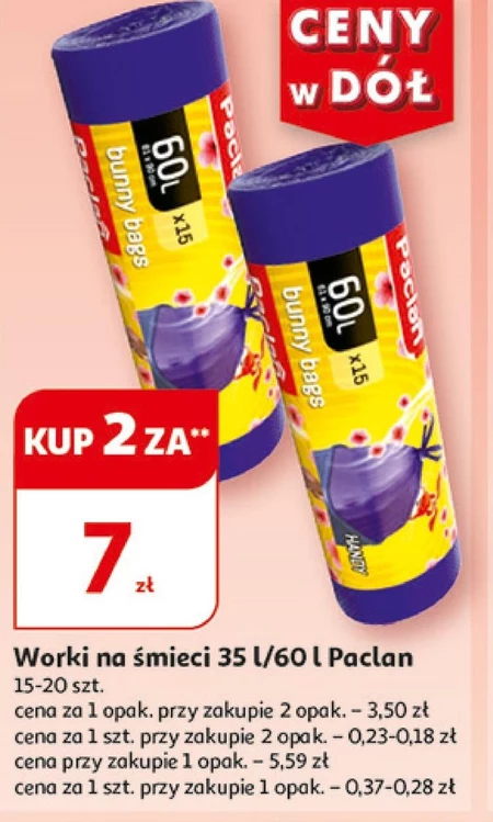 Paclan drawstring Worki na śmieci 60 l 10 sztuk